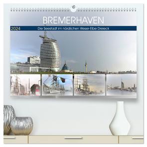 BREMERHAFEN Die Seestadt im nördlichen Weser-Elbe Dreieck (hochwertiger Premium Wandkalender 2024 DIN A2 quer), Kunstdruck in Hochglanz von Klünder,  Günther
