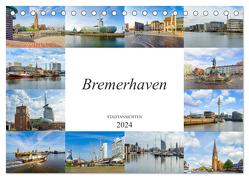 Bremerhaven Stadtansichten (Tischkalender 2024 DIN A5 quer), CALVENDO Monatskalender von Meutzner,  Dirk