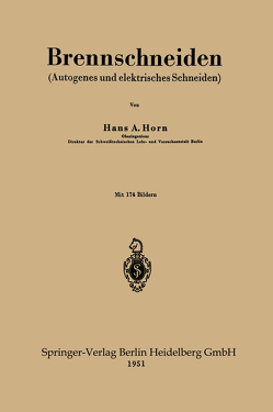 Brennschneiden von Horn,  Hans A.