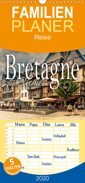 Bretagne zum Verlieben – Familienplaner hoch (Wandkalender 2020 , 21 cm x 45 cm, hoch) von Schöb,  Monika