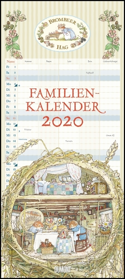 Brombeerhag Familienkalender 2020 – Brambly Hedge – Familien-Planer mit 5 Spalten – Format 22 x 49,5 cm von Barklem,  Jill, DUMONT Kalenderverlag