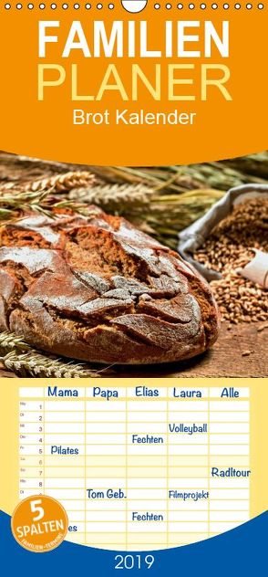 Brot Kalender – Familienplaner hoch (Wandkalender 2019 , 21 cm x 45 cm, hoch) von Atlantismedia