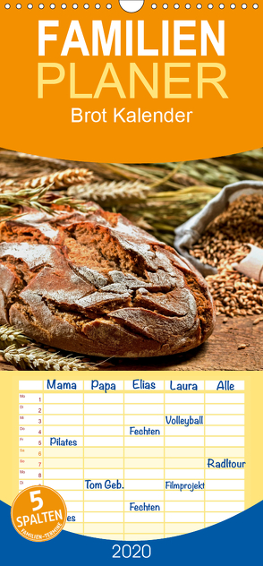 Brot Kalender – Familienplaner hoch (Wandkalender 2020 , 21 cm x 45 cm, hoch) von Atlantismedia
