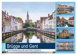 Brügge und Gent, eine Fotoreise durch die zwei Perlen Flanderns. (Tischkalender 2024 DIN A5 quer), CALVENDO Monatskalender von Kruse,  Joana