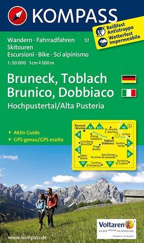KOMPASS Wanderkarte Bruneck /Toblach /Hochpustertal – Brunico /Dobbiaco /Alta Pusteria von KOMPASS-Karten GmbH
