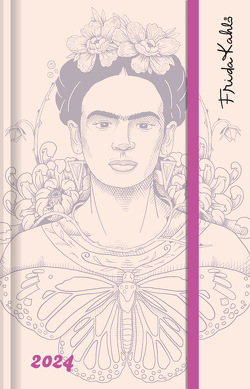 Frida Kahlo Wochen-Notizkalender klein 2024 – Taschen-Kalender 9×14 cm – mit Verschlussband & Falttasche – Weekly