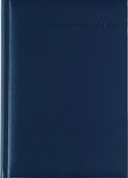 Buchkalender Balacron blau 2024 – Büro-Kalender A5 – Cheftimer – 1 Tag 1 Seite – 352 Seiten – Balacron-Einband – Alpha Edition