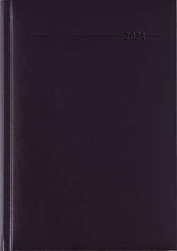 Buchkalender Balacron rot 2024 – Büro-Kalender A5 – Cheftimer – 1 Tag 1 Seite – 352 Seiten – Balacron-Einband – Alpha Edition