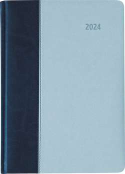 Buchkalender Premium Air blau-azur 2024 – Büro-Kalender A5 – Cheftimer – 1 Tag 1 Seite – 416 Seiten – Tucson-Einband – Alpha Edition