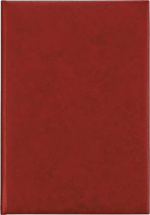 Buchkalender rot 2024 – Bürokalender 14,5×21 cm – 7 Tage auf 6 Seiten – wattierter Kunststoffeinband – Stundeneinteilung 7 – 19 Uhr – 873-0011