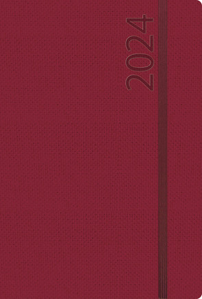 Buchkalender Struktur bordeaux 2024 von Korsch Verlag