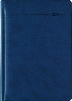 Buchkalender Tucson blau 2024 – Büro-Kalender A5 – Cheftimer – 1 Tag 1 Seite – 416 Seiten – Tucson-Einband – Alpha Edition
