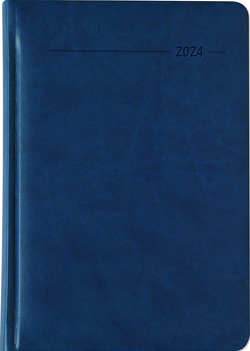 Buchkalender Tucson blau 2024 – mit Registerschnitt – Büro-Kalender A5 – 1 Tag 1 Seite – 416 Seiten – Tucson-Einband – Alpha Edition
