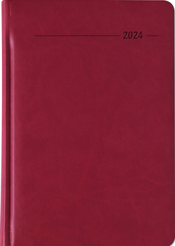 Buchkalender Tucson rot 2024 – mit Registerschnitt – Büro-Kalender A5 – 1 Tag 1 Seite – 416 Seiten – Tucson-Einband – Alpha Edition