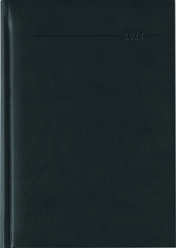 Buchkalender Tucson schwarz 2024 – Büro-Kalender A5 – Cheftimer – 1 Tag 1 Seite – 352 Seiten – Tucson-Einband – Termin-Planer – Alpha Edition