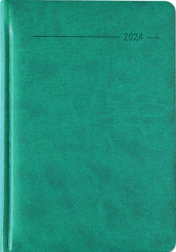 Buchkalender Tucson türkis 2024 – mit Registerschnitt – Büro-Kalender A5 – 1 Tag 1 Seite – 416 Seiten – Tucson-Einband – Alpha Edition