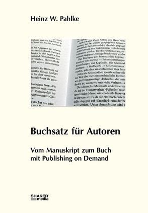 Buchsatz für Autoren von Pahlke,  Heinz W