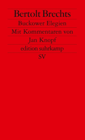Buckower Elegien von Brecht,  Bertolt, Knopf,  Jan