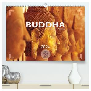 BUDDHA – Ein sanftes Lächeln (hochwertiger Premium Wandkalender 2024 DIN A2 quer), Kunstdruck in Hochglanz von Weigt,  Mario