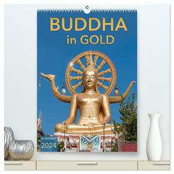 BUDDHA in GOLD (hochwertiger Premium Wandkalender 2024 DIN A2 hoch), Kunstdruck in Hochglanz von BuddhaART,  BuddhaART