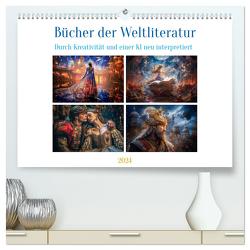 Bücher der Weltliteratur (hochwertiger Premium Wandkalender 2024 DIN A2 quer), Kunstdruck in Hochglanz von Gierok-Latniak,  Steffen