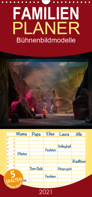 Bühnenbildmodelle – Familienplaner hoch (Wandkalender 2021 , 21 cm x 45 cm, hoch) von Tasche,  Pia
