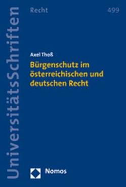 Bürgenschutz im österreichischen und deutschen Recht von Thoß,  Axel