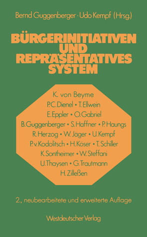 Bürgerinitiativen und repräsentatives System von Guggenberger,  Bernd, Kempf,  Udo