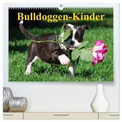 Bulldoggen-Kinder (hochwertiger Premium Wandkalender 2024 DIN A2 quer), Kunstdruck in Hochglanz von Stanzer,  Elisabeth
