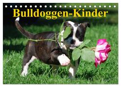 Bulldoggen-Kinder (Tischkalender 2024 DIN A5 quer), CALVENDO Monatskalender von Stanzer,  Elisabeth
