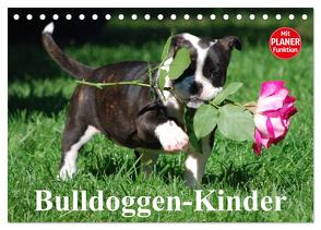 Bulldoggen-Kinder (Tischkalender 2024 DIN A5 quer), CALVENDO Monatskalender von Stanzer,  Elisabeth