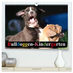 Bulldoggen-Kindergarten (hochwertiger Premium Wandkalender 2024 DIN A2 quer), Kunstdruck in Hochglanz von Stanzer,  Elisabeth