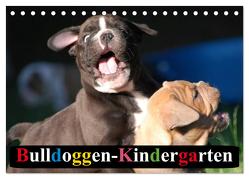 Bulldoggen-Kindergarten (Tischkalender 2024 DIN A5 quer), CALVENDO Monatskalender von Stanzer,  Elisabeth