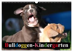 Bulldoggen-Kindergarten (Wandkalender 2024 DIN A3 quer), CALVENDO Monatskalender von Stanzer,  Elisabeth