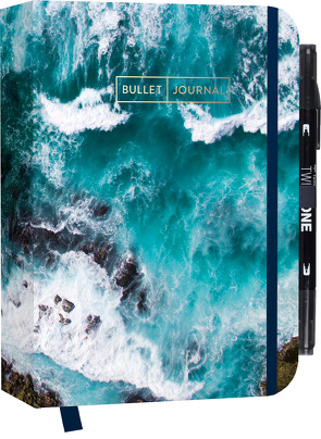 Bullet Journal „Sound of the Sea“ mit original Tombow TwinTone Dual-Tip Marker 33 black
