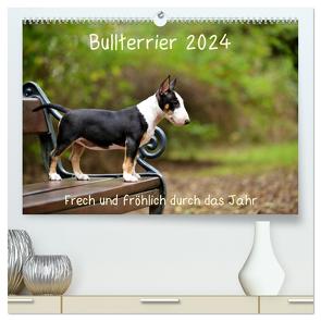 Bullterrier 2024 Frech und fröhlich durch das Jahr (hochwertiger Premium Wandkalender 2024 DIN A2 quer), Kunstdruck in Hochglanz von Janetzek,  Yvonne
