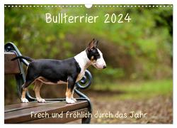 Bullterrier 2024 Frech und fröhlich durch das Jahr (Wandkalender 2024 DIN A3 quer), CALVENDO Monatskalender von Janetzek,  Yvonne
