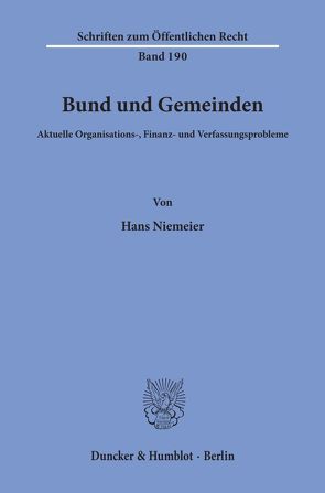 Bund und Gemeinden. von Niemeier,  Hans