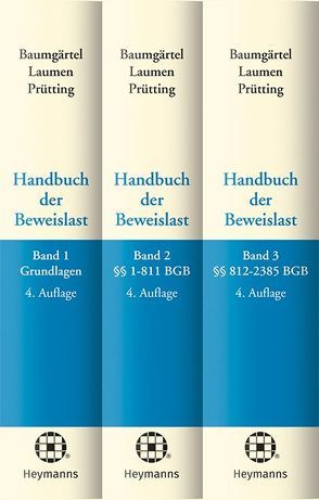 Bundle Handbuch der Beweislast Band 1-3 von Baumgärtel,  Gottfried, Laumen,  Hans-Willi