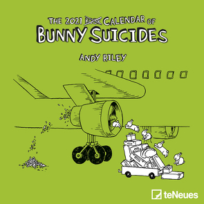 Bunny Suicides 2021 – Wand-Kalender – Mini-Broschürenkalender – 17,5×17,5 – 17,5×35 geöffnet – Cartoon von Riley,  Andy