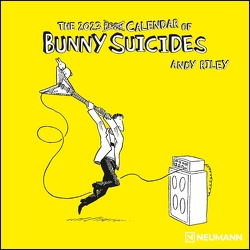 Bunny Suicides 2023 – Wand-Kalender – Mini-Broschürenkalender – 17,5×17,5 – 17,5×35 geöffnet – Cartoon von Riley,  Andy