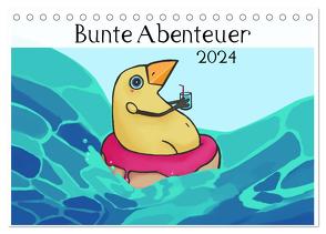 Bunte Abenteuer (Tischkalender 2024 DIN A5 quer), CALVENDO Monatskalender von Anemoyaga,  Anemoyaga