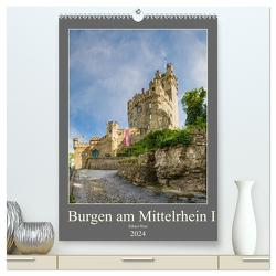 Burgen am Mittelrhein I (hochwertiger Premium Wandkalender 2024 DIN A2 hoch), Kunstdruck in Hochglanz von Hess,  Erhard