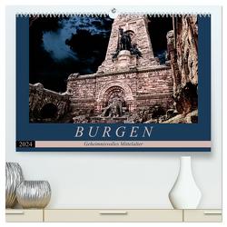 Burgen – Geheimnisvolles Mittelalter (hochwertiger Premium Wandkalender 2024 DIN A2 quer), Kunstdruck in Hochglanz von Flori0,  Flori0