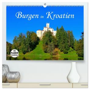 Burgen in Kroatien (hochwertiger Premium Wandkalender 2024 DIN A2 quer), Kunstdruck in Hochglanz von LianeM,  LianeM