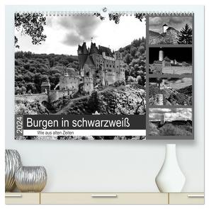 Burgen in schwarzweiß – Wie aus alten Zeiten (hochwertiger Premium Wandkalender 2024 DIN A2 quer), Kunstdruck in Hochglanz von Klatt,  Arno