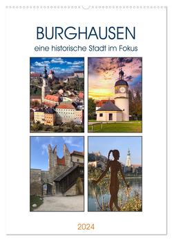 Burghausen, eine historische Stadt im Fokus (Wandkalender 2024 DIN A2 hoch), CALVENDO Monatskalender von Huschka,  Klaus-Peter