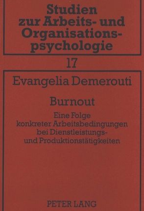 Burnout von Demerouti,  Eva