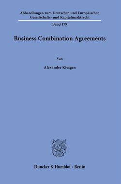 Business Combination Agreements. von Kiesgen,  Alexander