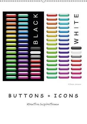 BUTTONS + ICONS (Wandkalender 2018 DIN A2 hoch) von Pitopia,  Bildagentur